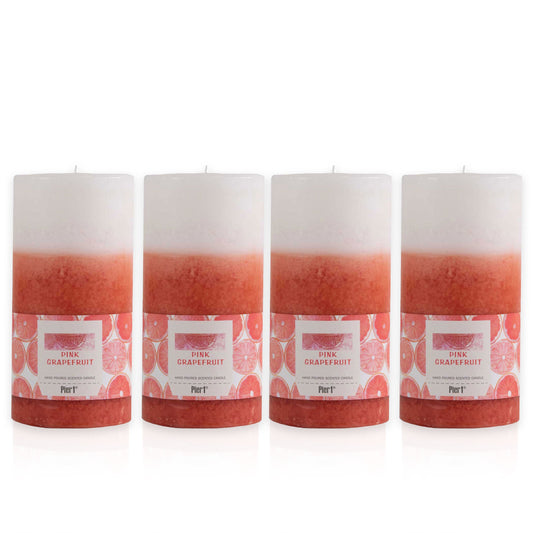 Pier 1 Pink Champagne 3x6 Layered Set of 4 Pillar Candles